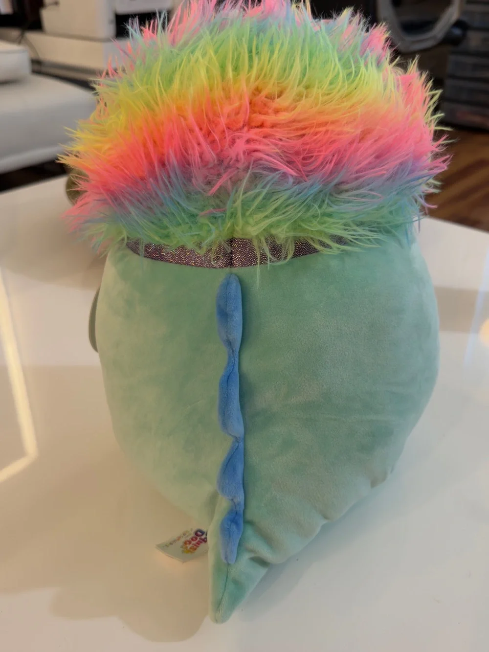 Squishmallows Squish-Doo Tyrus Mint Green Rainbow Hair Plush 12”